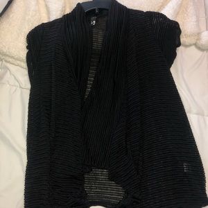 Black short sleeve cardigan